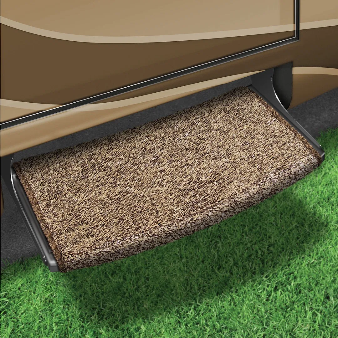 2-0201 – PRESTO FIT Entry Step Rug, Wrap Around Hook And Spring 22 Inch Width Brown Outdoor Turf With Marine Backing ...